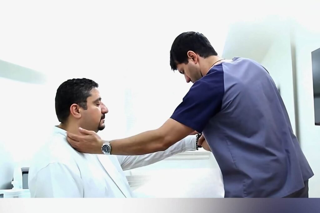 Dr. Theo Kousouli working with a male client performing Kousouli Neural Emotive reprogramming, a part of the Kousouli Method of Healing System