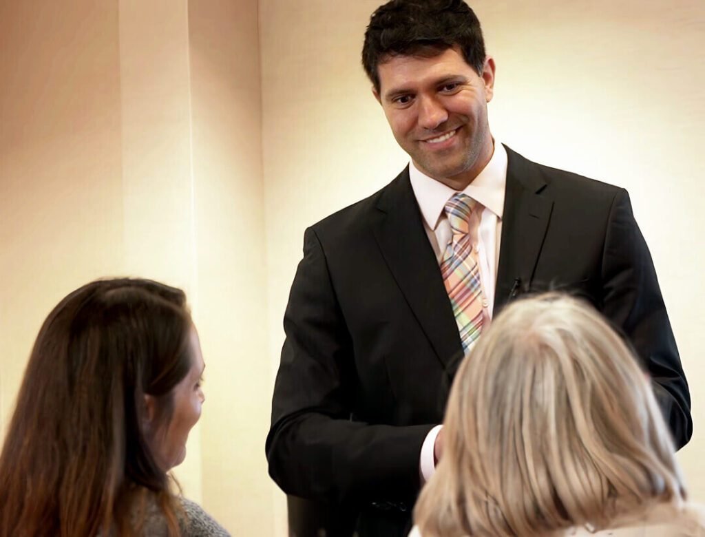 Dr. Theo Kousouli engaging with clients in his seminar class on emotions and relationships