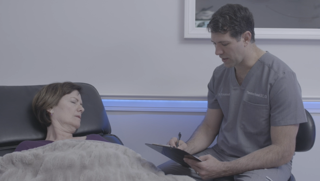 Dr. Theo Kousouli guiding a hypnosis session with a client at Kousouli Healing Arts in Mount Kisco, Westchester County NY